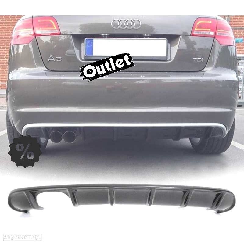 R024018C1 DIFUSOR PÁRA-CHOQUES TRASEIRO AUDI A3 8P 8PA SPORTBACK 08-12 LOOK S LI - 1