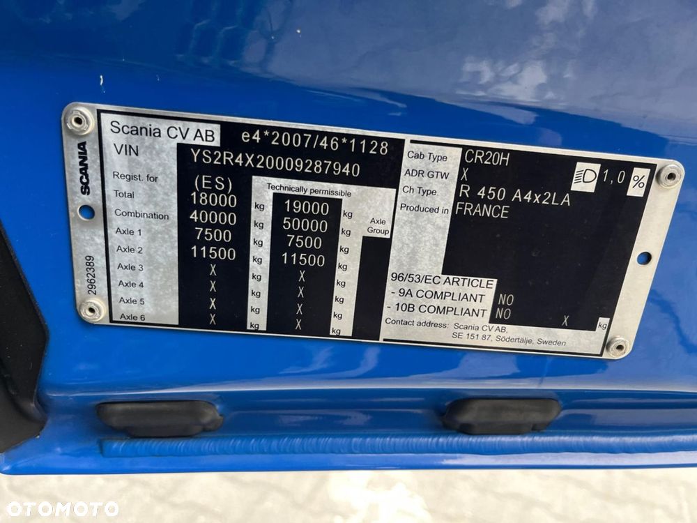 Scania R 450 A4x2LA Klimatyzacja postojowa Osłony - 6