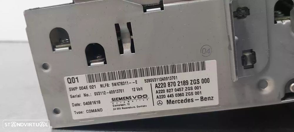 SISTEMA AUDIO / RADIO CD MERCEDES-BENZ CLASSE S 2022 -A2208702189 - 4