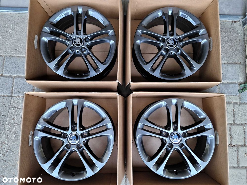 Alufelgi 17 5x112 Skoda Octavia Kodiaq Superb Yeti Karoq Grafit ! 809# - 7