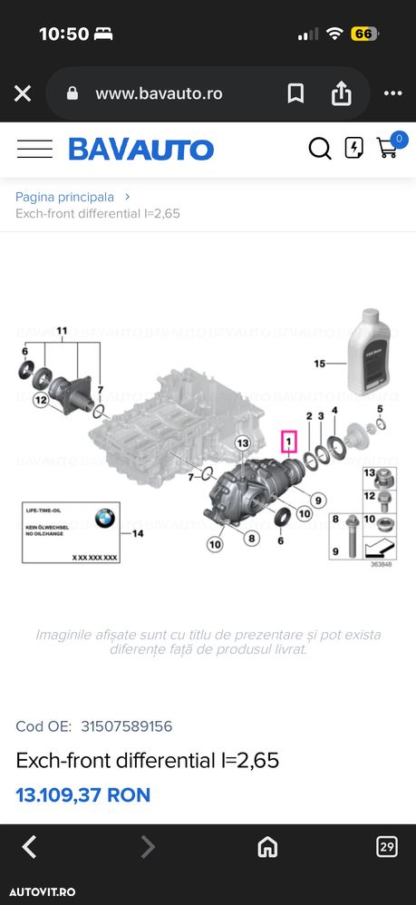 Diferențial Față BMW xDrive (Grup Față) – Raport 2.65 – Seria 1, 2, 5, 7, 8 (F & G Series) Compatibil seria F și G g11 750dx 840dx - 3