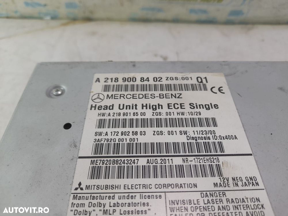 Radio cd player A2189009402 Mercedes-Benz CLS-Class C218/X218 [2011 - - 3