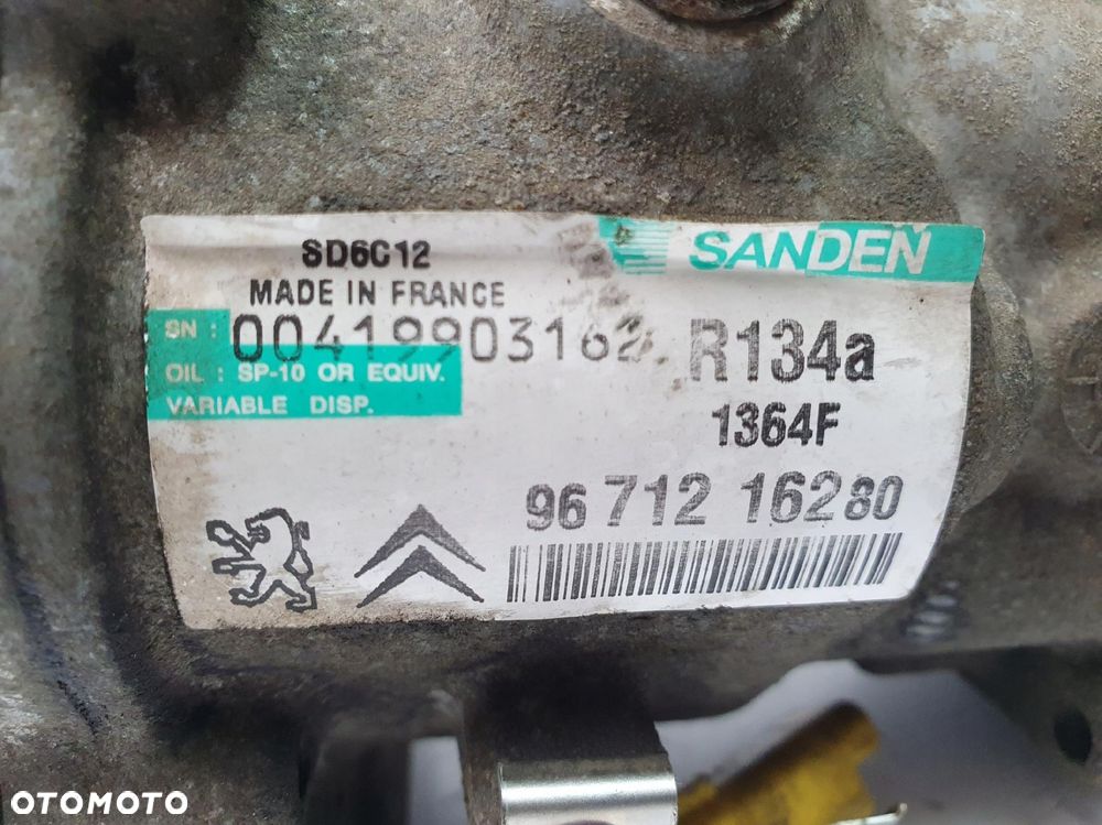 SPRĘŻARKA KLIMATYZACJI Peugeot 207 1.6 VTI 9671216280 kompresor - 3