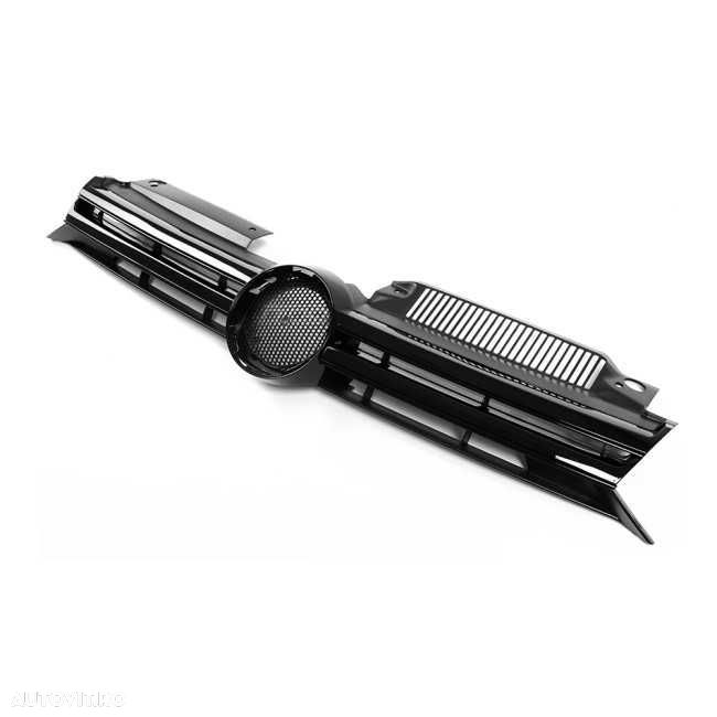 Grila Centrala model R20 Rline GTD GTI pentru Volkswagen VW Golf 6 VI, Negru Lucios - 2