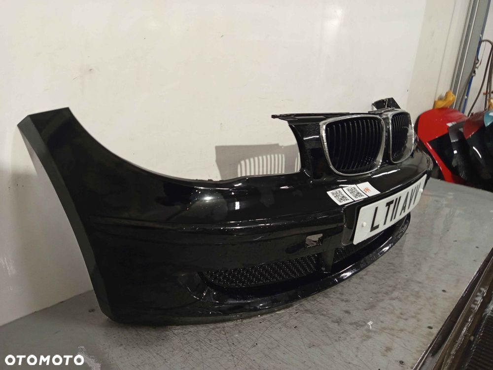 + ZDERZAK PRZÓD PRZEDNI BMW E87 SERIA 1 LIFT FL SCHWARZ 2 II CZARNY - 2