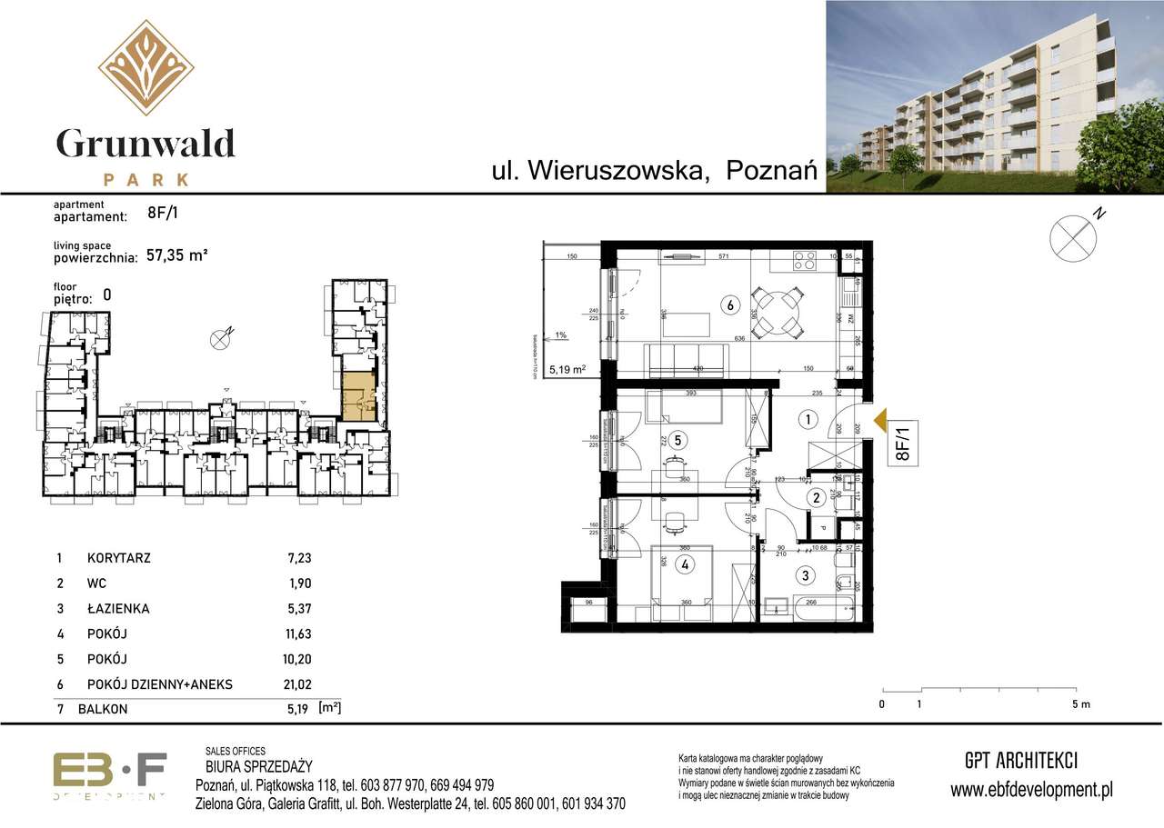 Grunwald Park | mieszkanie 3-pok. | 8F_1