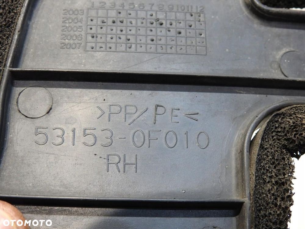 WYGŁUSZENIE OSŁONA BŁOTNIKA PRAWY PRZÓD TOYOTA COROLLA VERSO II 53153-0F010 - 5