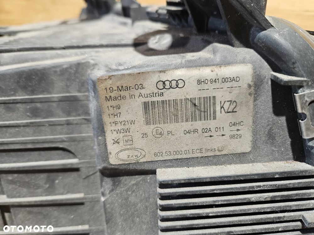 Audi A4 B6 Cabrio lampa Lewa Przednia Lewy Przód 8H0941003AD - 7