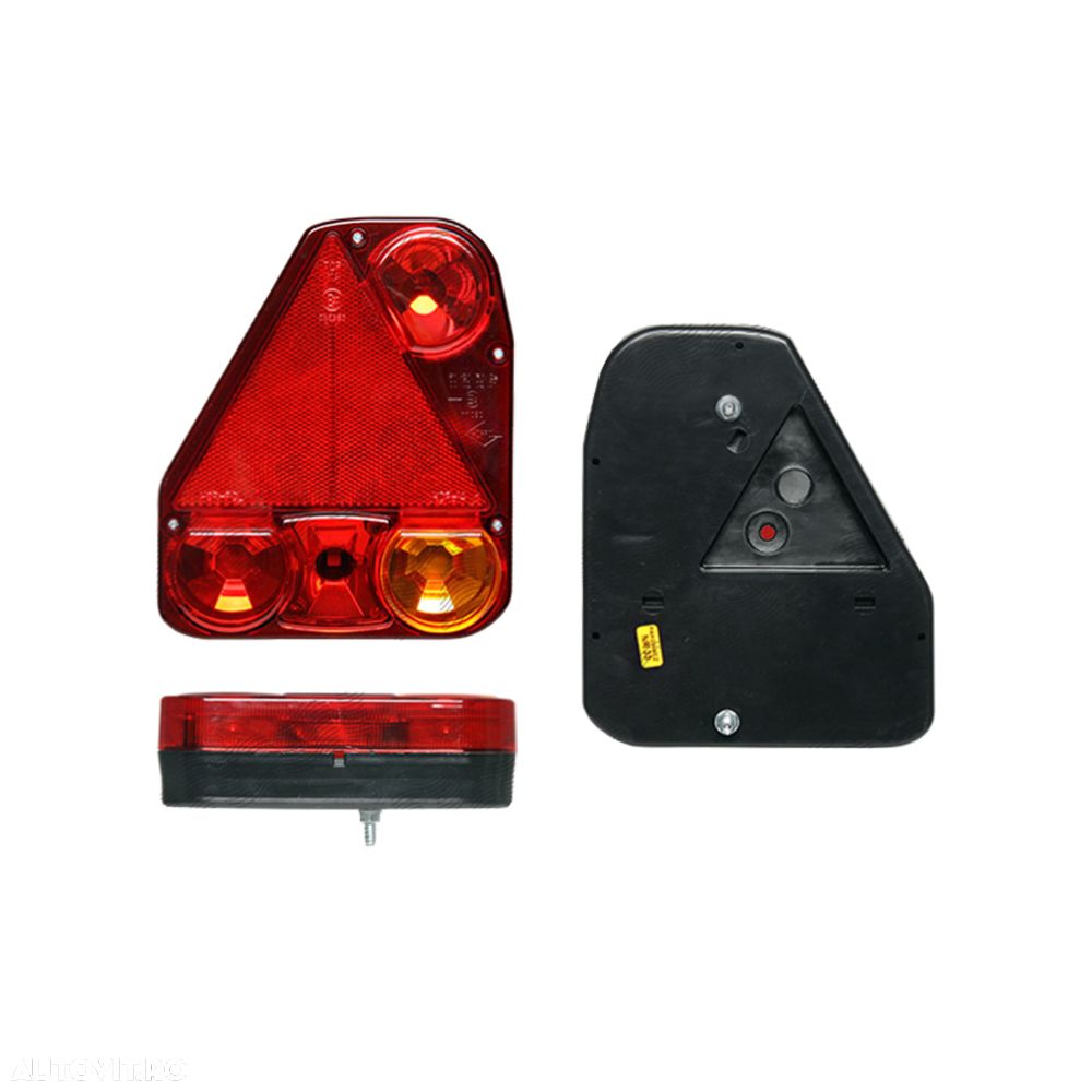 Lampa auto BestAutoVest pentru remorca partea Stanga cu ceata si triunghi reflectorizant 174x206.5x54.5mm - 1