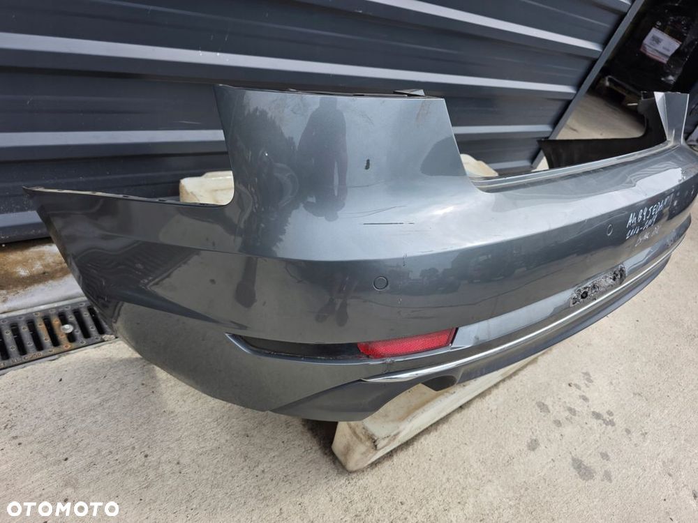 ZDERZAK TYŁ KOMPLETNY AUDI A4 B9 SEDAN LX7R 4X PDC HAK ORYGINAŁ DO POPRAWY - 10