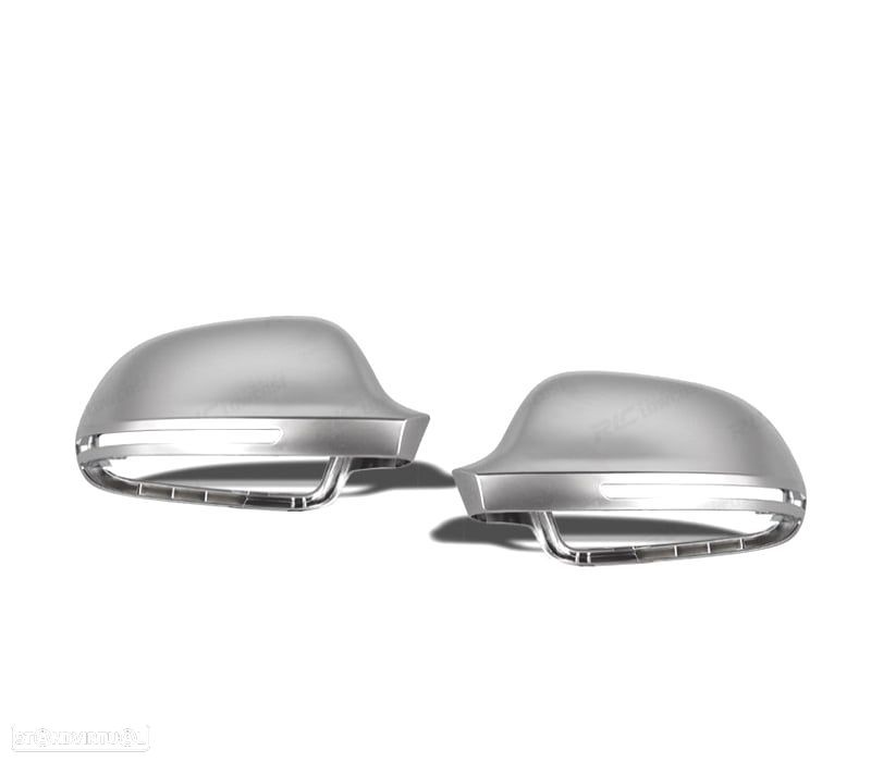 CAPAS DE ESPELHOS RETROVISORES AUDI A3 8P 08-10 ALUMINIO CROMO - 1