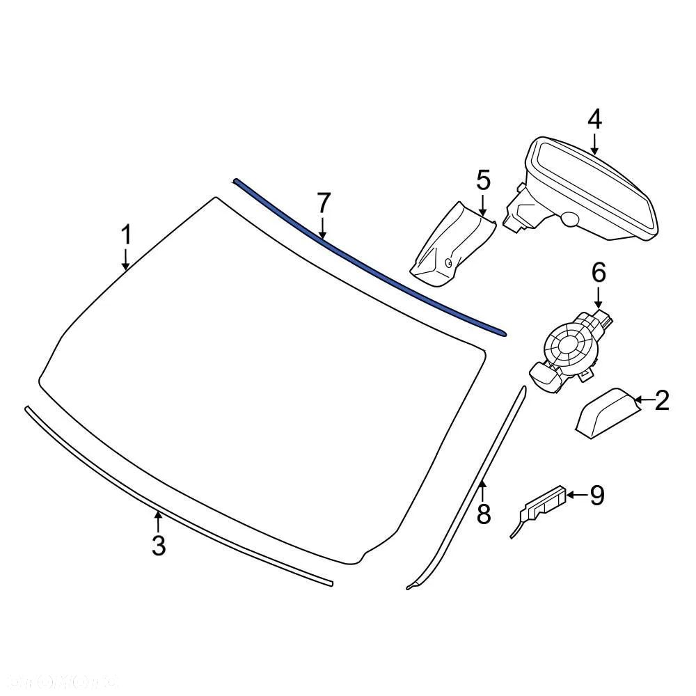 Uszczelka szyby przedniej górna(51317258053) - 1