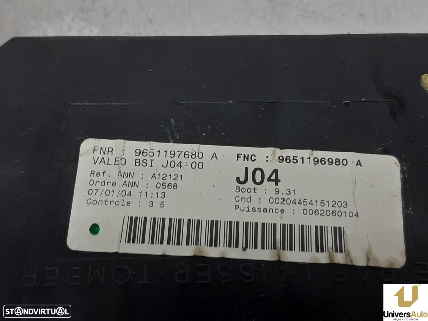 CENTRALINA BSI PEUGEOT 307 BREAK 2004 -9651196980A - 1