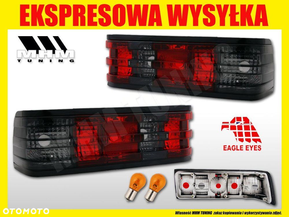lampa tyl kpl 2sztuki mercedes 190 w 201 1982-1993 red smoke clear tuning - 2
