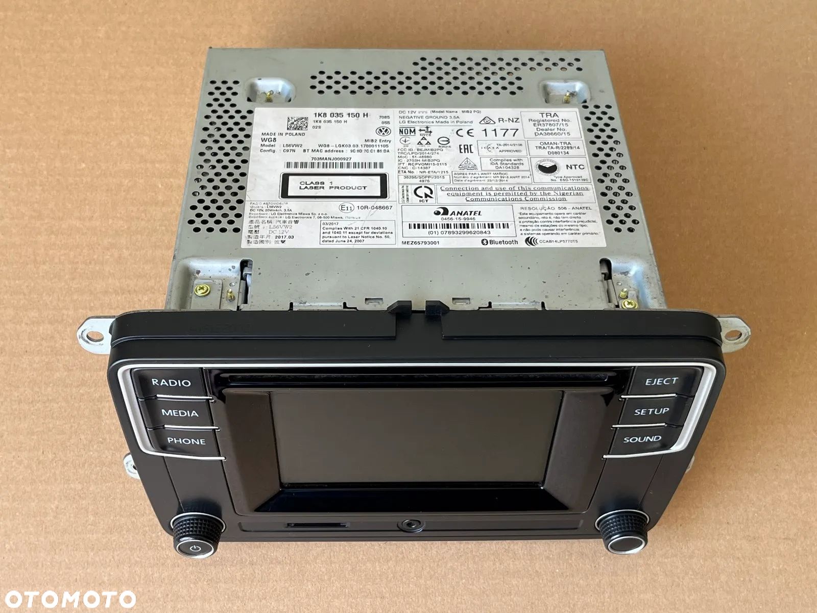 CD RADIO RADIOODTWARZACZ 1K8035150H VW T6 2.0 CALIFORNIA / CARAVELLE / TRANSPORTER / MULTIVAN - 1