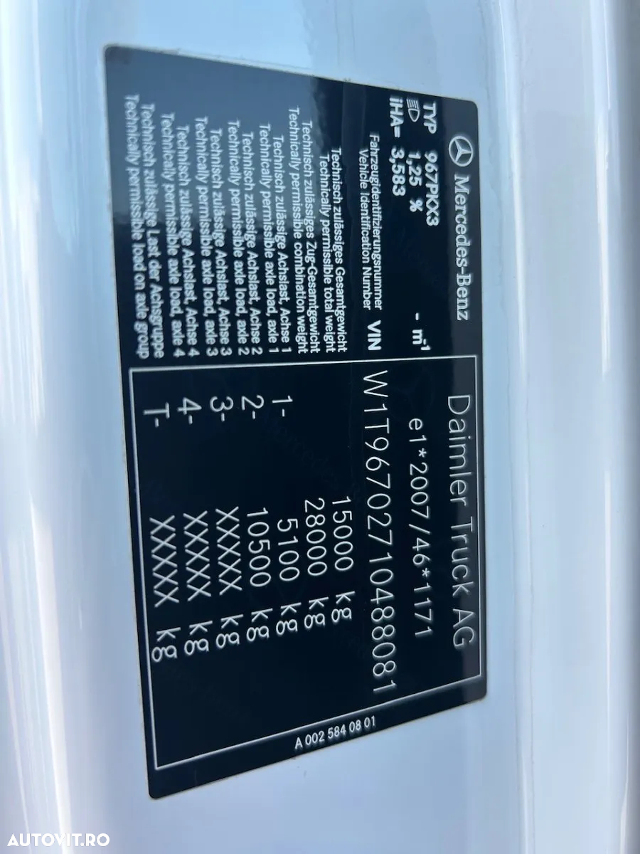 Mercedes-Benz Atego, 15 To, Prelata, Lift, factura externa - 32