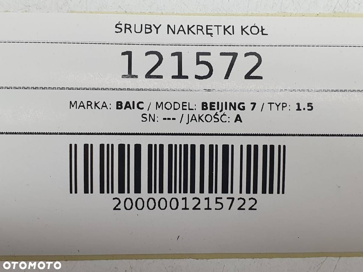 ŚRUBY NAKRĘTKI KÓŁ FELG ALUMINIWYCH BAIC BEIJING X75 7 KAPSLE - 6