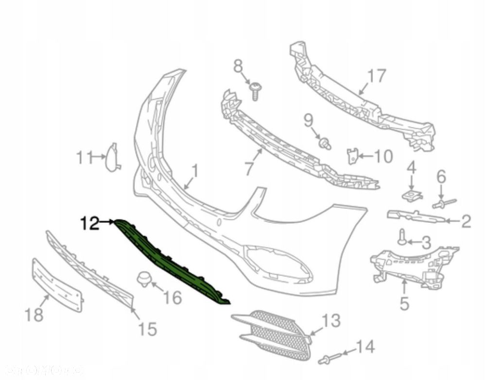 ATRAPA ZDERZAKA dolna chromowana połysk Mercedes E KLASA W213 S213 - 3