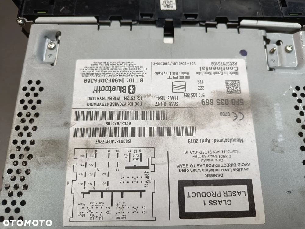 Radio Seat Leon 3 III Wyświetlacz Radioodtwarzacz 5F0035869 - 7