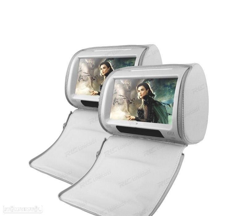 ENCOSTO DE CABEÇA MULTIMEDIA 9 PULGADAS HD TÁCTIL USB SD COR EM CINZA - 1