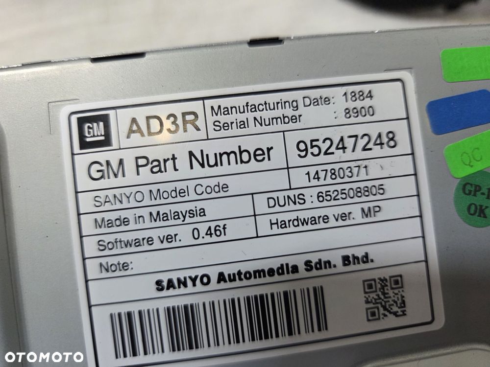 OPEL ZAFIRA C RADIO NAWIGACJA 23480434 Wyświetlacz 95247248 Moduł 13483128 - 9