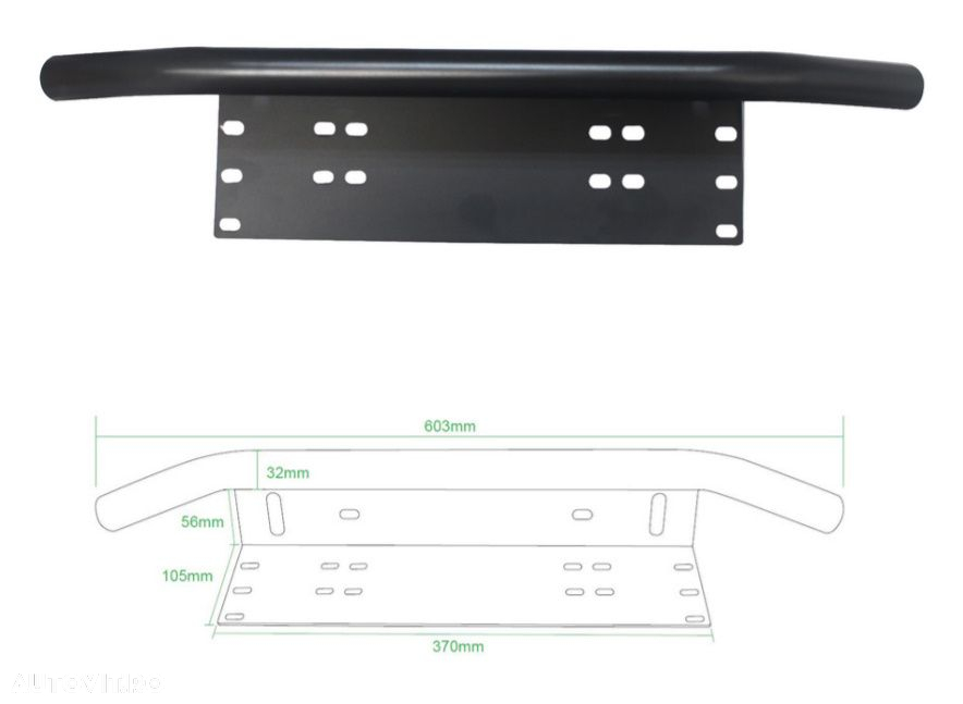 Suport Numar Auto, Cu Suport Pentru Led Bar, Led Proiectoare, Bull Bar - 6