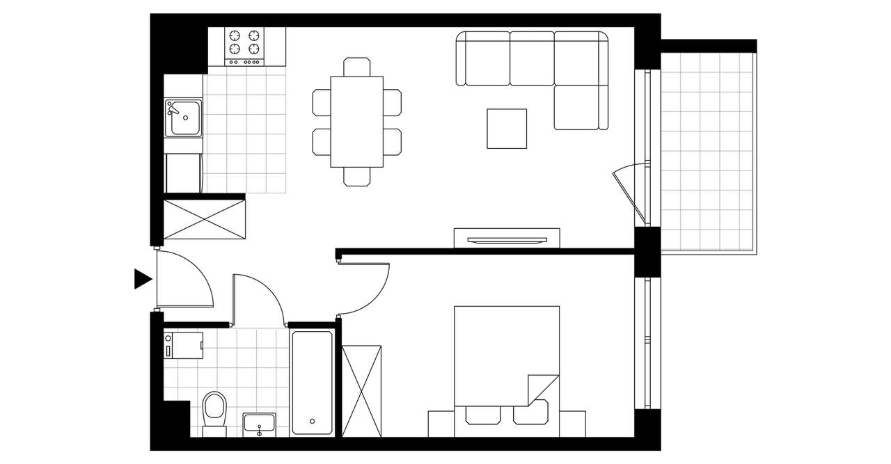 2-pokojowe mieszkanie 43m2 + balkon Bezpośrednio - Pełny obrazek: 3/23