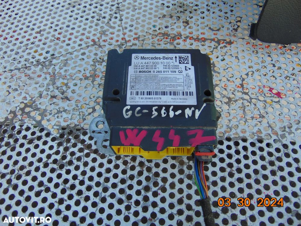 Modul airbag Mercedes vito w447 v class viano ecu calculato airbag-uri cod a - 2