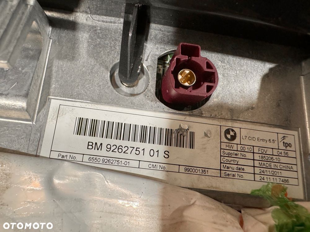 WYŚWIETLACZ EKRAN MONITOR BMW 9262751 F20 F21 - 2