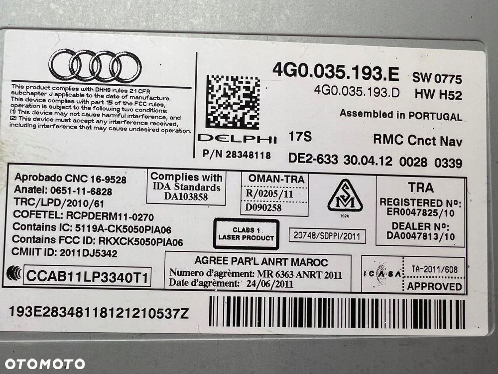 audi a6 a7 c7 nawigacja czytnik nawigacji multimedia mmi 4g0035193e - 6