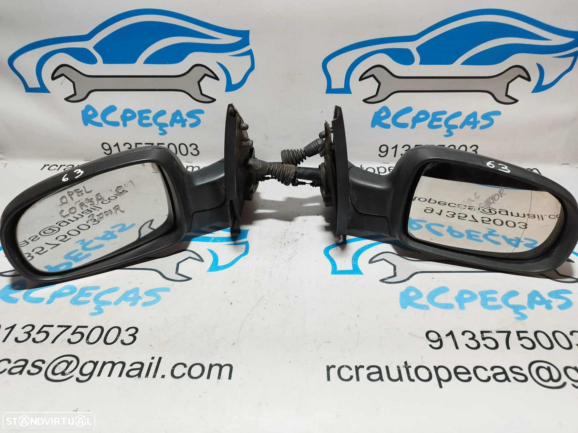 ESPELHO RETROVISOR ESQUERDO DIREITO OPEL COMBO C 24420988 24420982 CORSA C MANUAL ESPELHOS RETROVISORES - 2