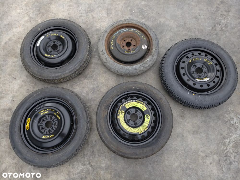 KOŁO ZAPASOWE DOJAZDOWE MIX 13" 14" 15" 16" 17" 18" 19" 20" FIAT VW TOYOTA FORD MAZDA VOLVO HONDA AUDI SEAT - 5