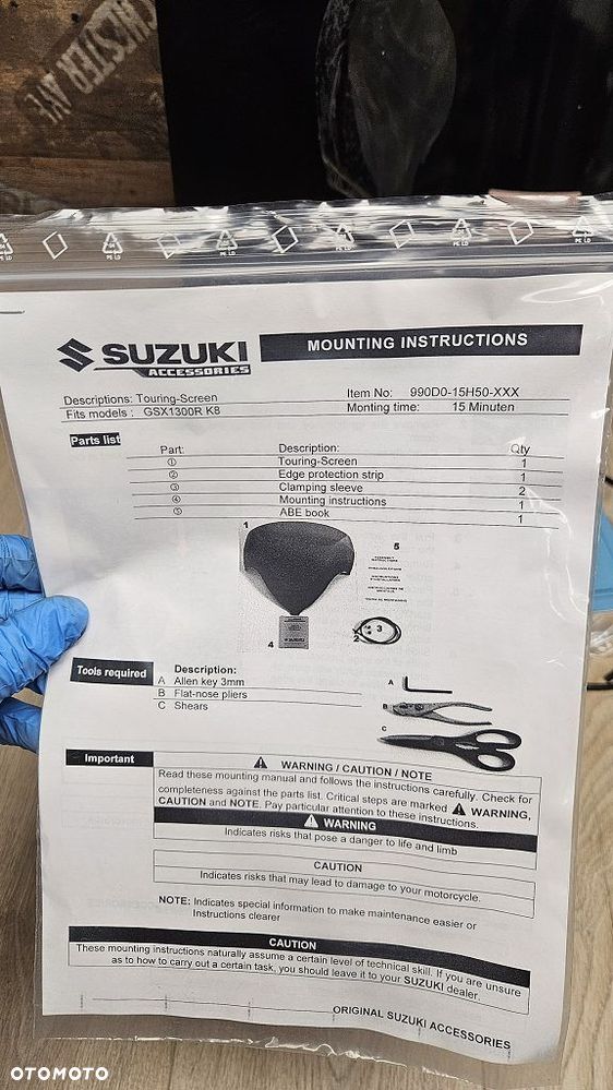 Szyba Turystyczna Suzuki Hayabusa GSX 1300R (2008+)  990D0-15H50-SMO - 8