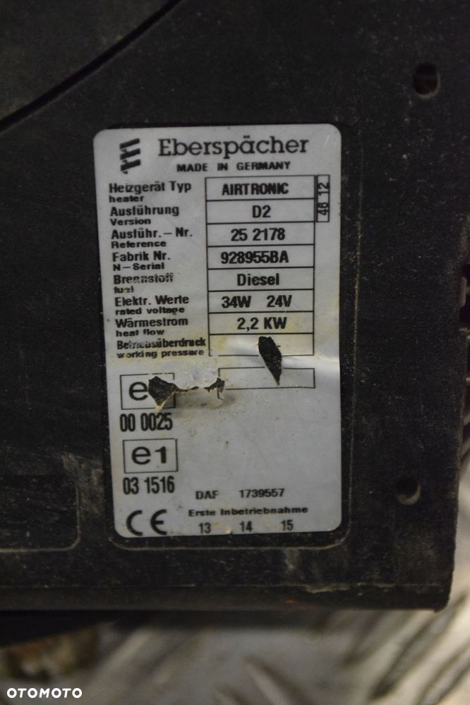 OGRZEWANIE EBERSPACHER D2 DAF XF CF LF 105 106 - 2