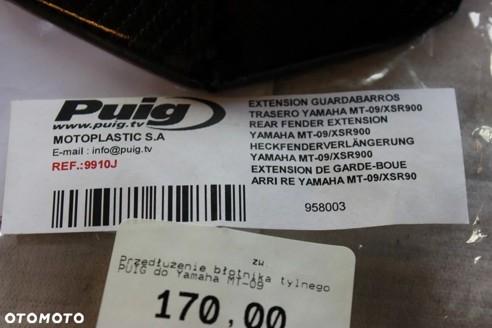 PRZEDŁUŻENIE BŁOTNIKA PUIG YAMAHA MT-09 / XSR900 13-20 TYLNE - 2