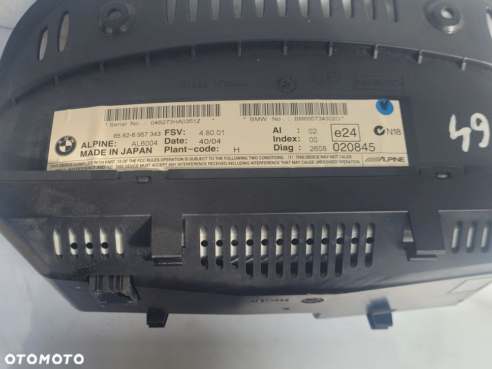 EKRAN WYŚWIETLACZ MONITOR NAWIGACJII BMW E64 6957343 - 3