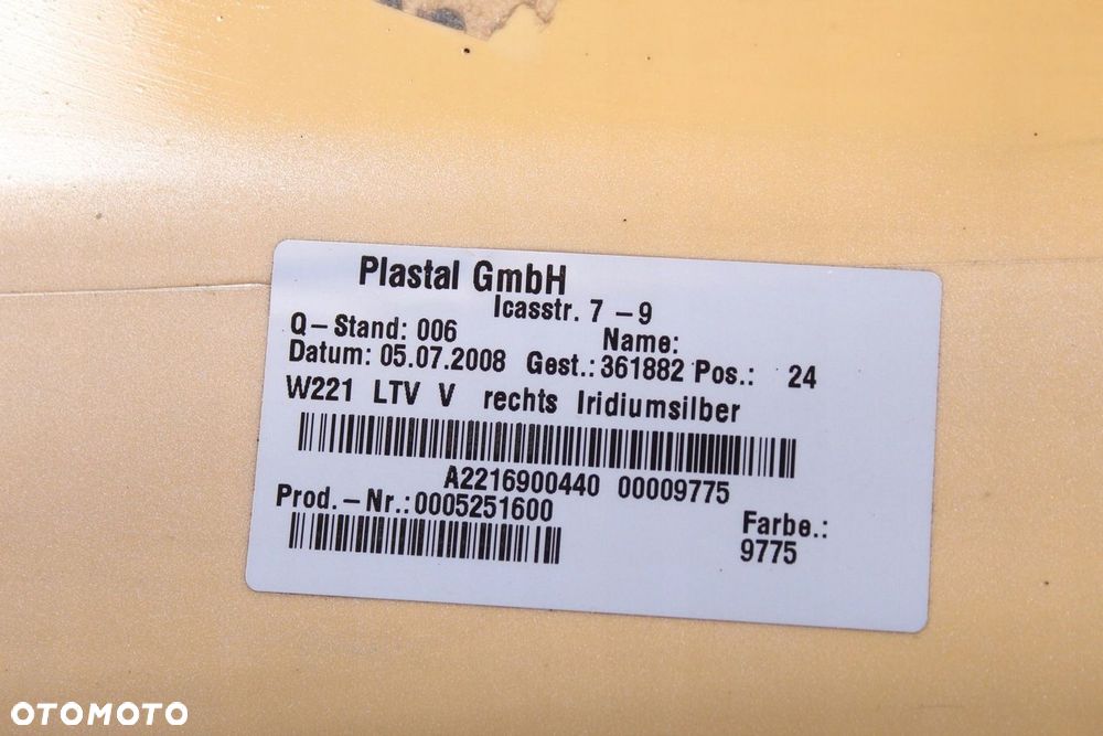 NAKŁADKA LISTWA PROGU PRAWA MERCEDES W221 775 LONG - 10