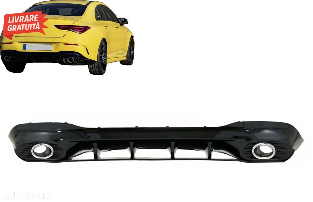 Difuzor Bara Spate cu Ornamente Evacuare Mercedes CLA X118 Shooting Brake C118 Cou- livrare gratuita - 17
