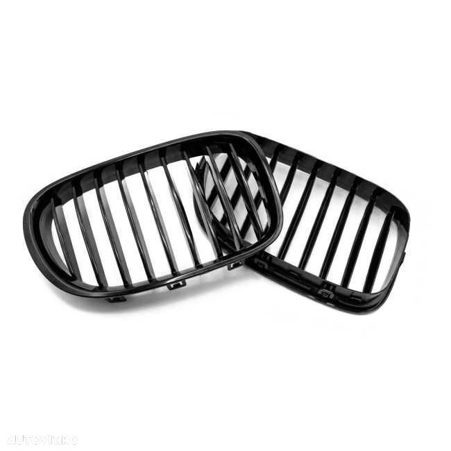 Grile Bara Fata Nari Simple BMW Seria 7 F01 F02 F03 F04, Negru Lucios - 2