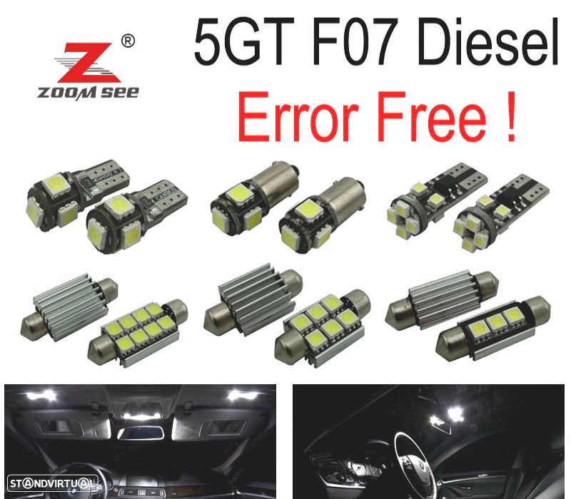 KIT COMPLETO DE 26 LÂMPADAS LED INTERIOR PARA BMW SERIE 5 F07 5GT DIESEL 520D 530D 535D GT 535D XDR - 1