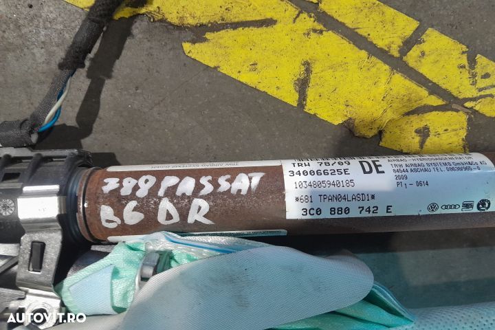 Airbag cortina dreapta 3C0880742E 3C0880742E Volkswagen VW Passat B6 - 2