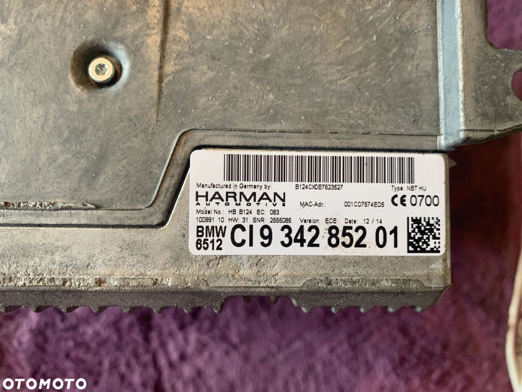 RADIO NAWIGACJA NBT HU HARMAN 9342852 F55 F56 i3 I01 i8 I12 - 3