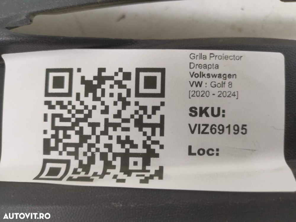 Grila Proiector Dreapta Volkswagen VW Golf 8 2020 2021 2022 2023 2024 - 4