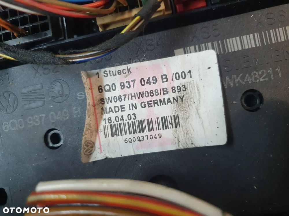Skoda Roomster Moduł komfortu SKODA FABIA ROOMSTER 6Q0937049B + WTYCZKI INSTALACJA - 5