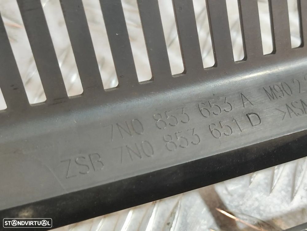 GRELHA CENTRAL FRENTE FRONTAL ORIGINAL VW VOLKSWAGEN SHARAN II 2 MK2 7N 7N1 7N2 7N0853653 SIMBOLO LOGOTIPO - 8