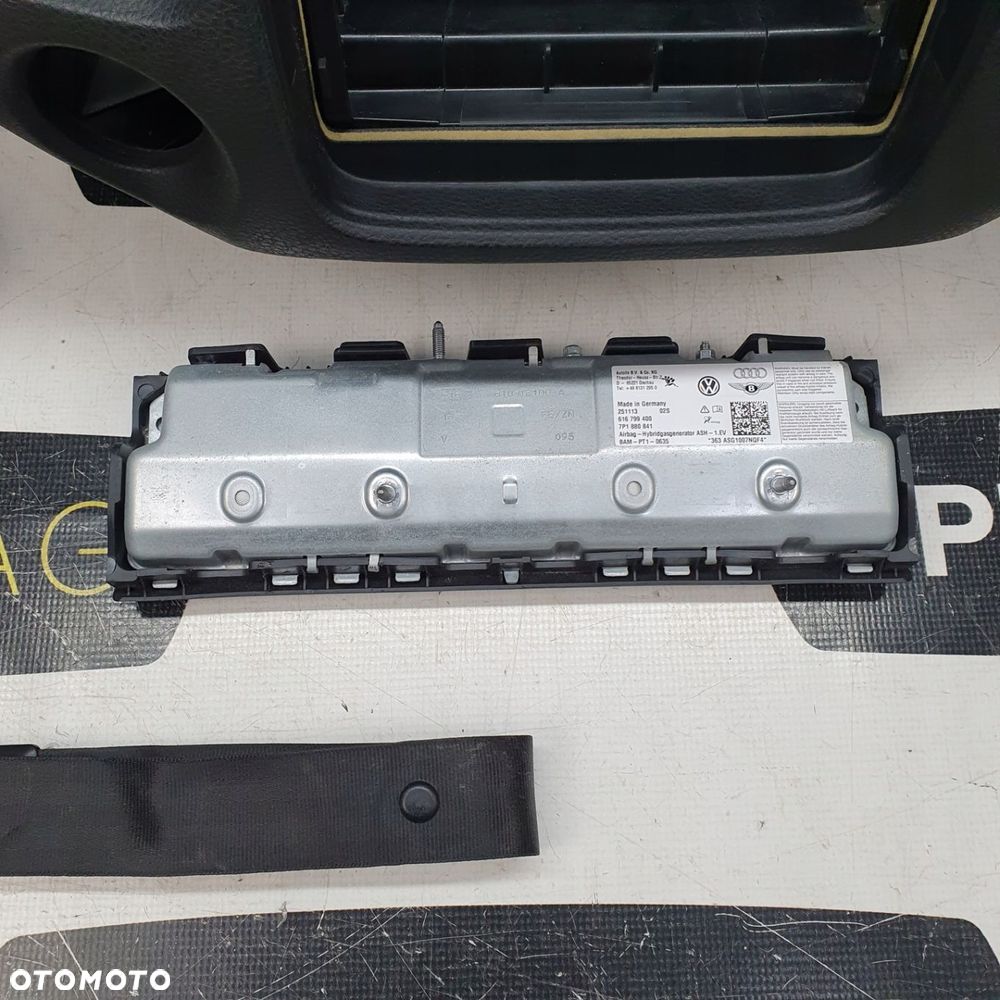 VW TOUAREG 7P II 2 DESKA ROZDZIELCZA KONSOLA KOKPIT PULPIT PODUSZKI AIRBAG AIR BAG PASY KIT SET - 8