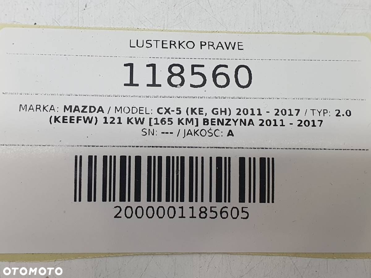 LUSTERKO PRAWE MAZDA CX-5 41V 2016 EUROPA KIERUNKOWSKAZ - 10