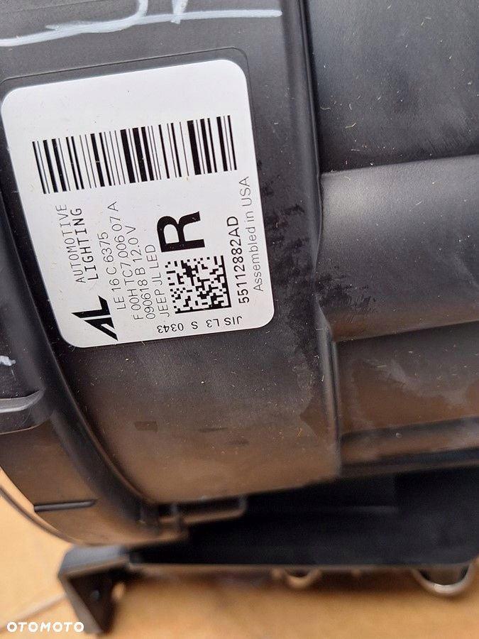 jeep wrangler jl 2018- lampa przod prawa led 3 pin orginal jeep mopar nowy - 7