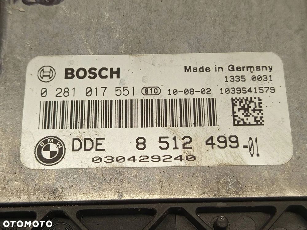 STEROWNIK KOMPUTER BMW E87 E90 E91 E60 2.0D 8512499 0281017551 ECU - 6