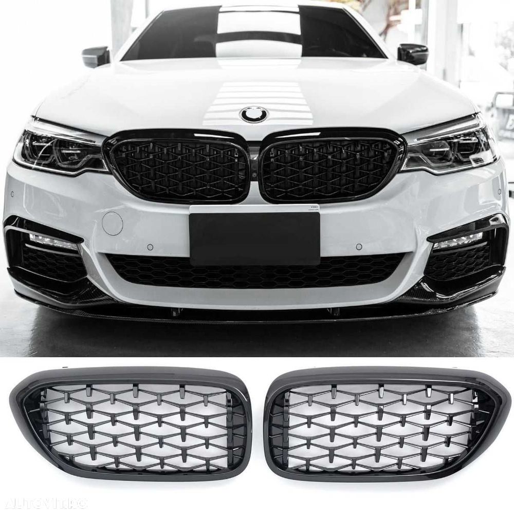 Grile Grila Diamond Nari M Duble BMW G30 G31 2017-2020, Negru Lucios - 1